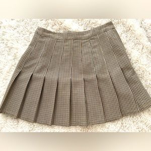 Urban Outfitters Pleated Mini Skirt in Brown